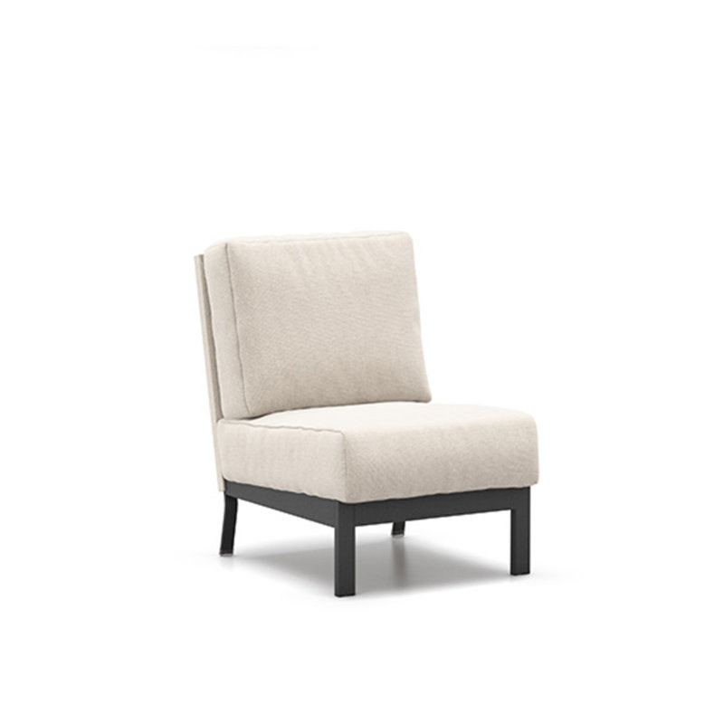 Blair Armless Center Chat Chair With Slip Cover, Echo Ash, Hickory
