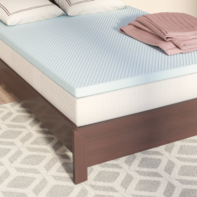 Sleep Philosophy Gel Memory Foam All Season Reversible Hypoallergenic Mattress Topper, Queen, 2"