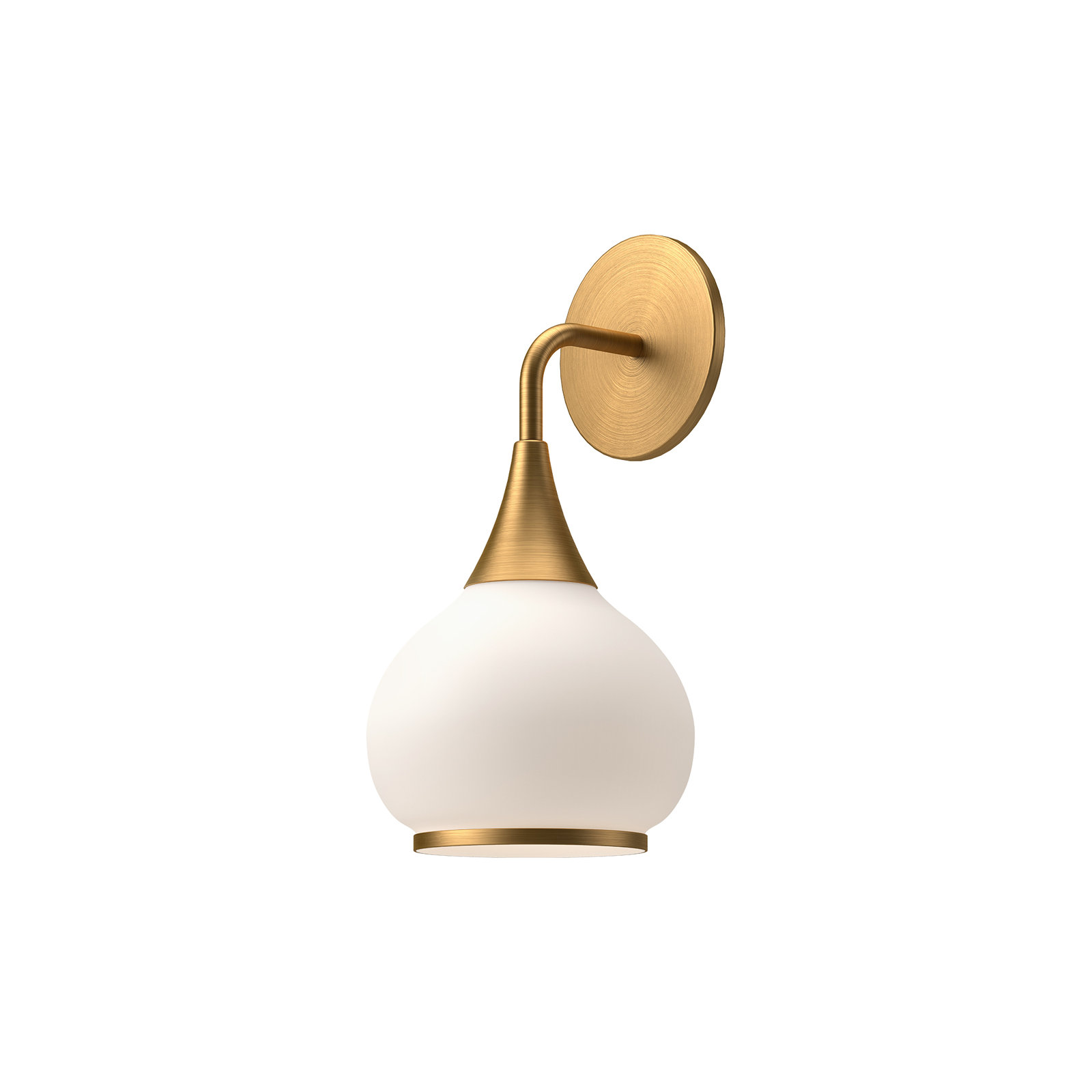 Marsi Single Bath Sconce, Aged Gold, Opal Matte Glass
