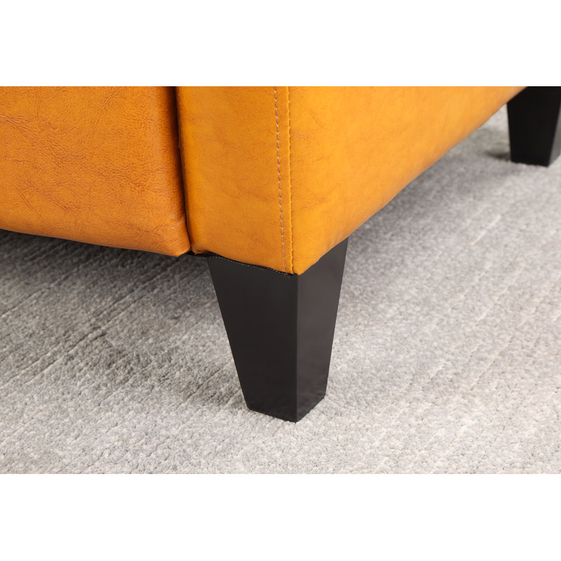 Fauteuil club Auburn, Similicuir orange