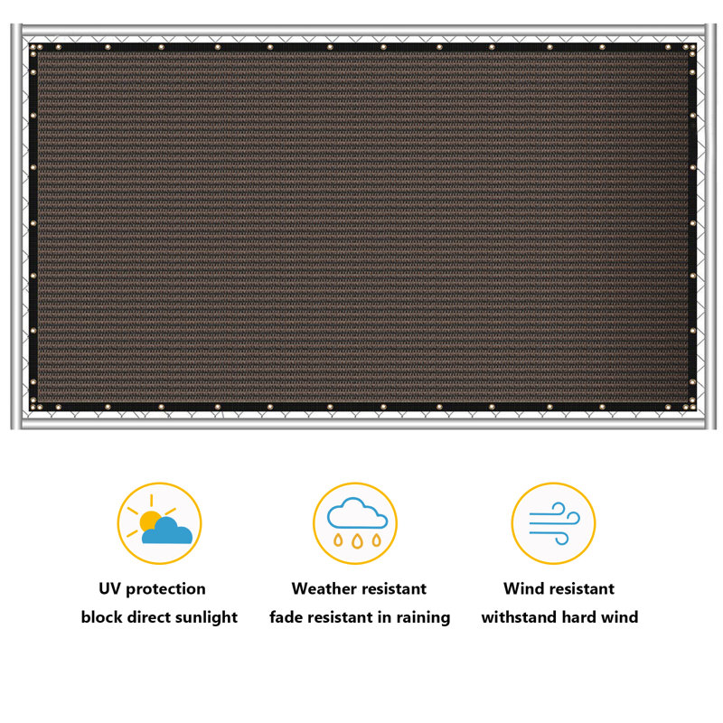 6 ft. H x 50 ft. W HDPE Privacy Fence Screen, UV Resistant Privacy Screen, Brown