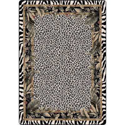 Tapis imprimé léopard des neiges Alminus Jungle Safari
