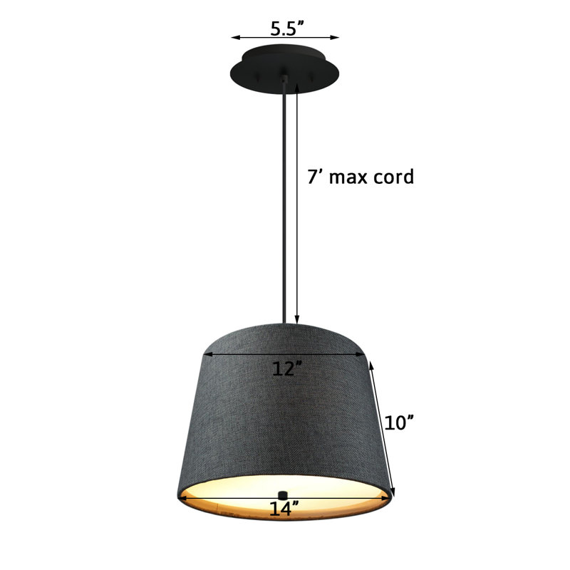 2 - Light Black/White Single Pendant