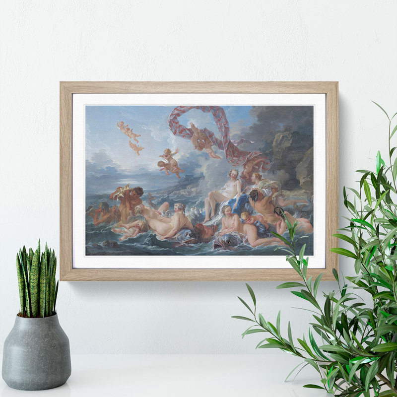 The Triumph of Venus by Francois Boucher - Picture Frame Painting, 48cm H x 65cm W x 2cm D, Oak Framed