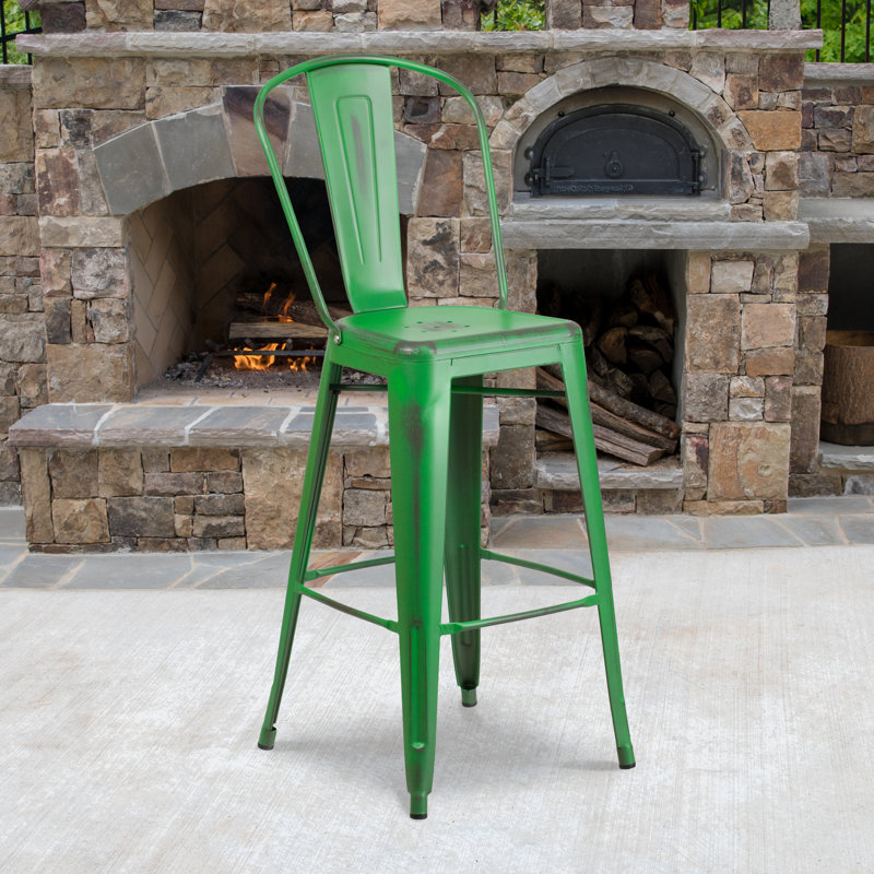 Tabouret de bar Iddings, Vert vieilli, 1, Tabouret de bar (siège d'une hauteur de 30 po)