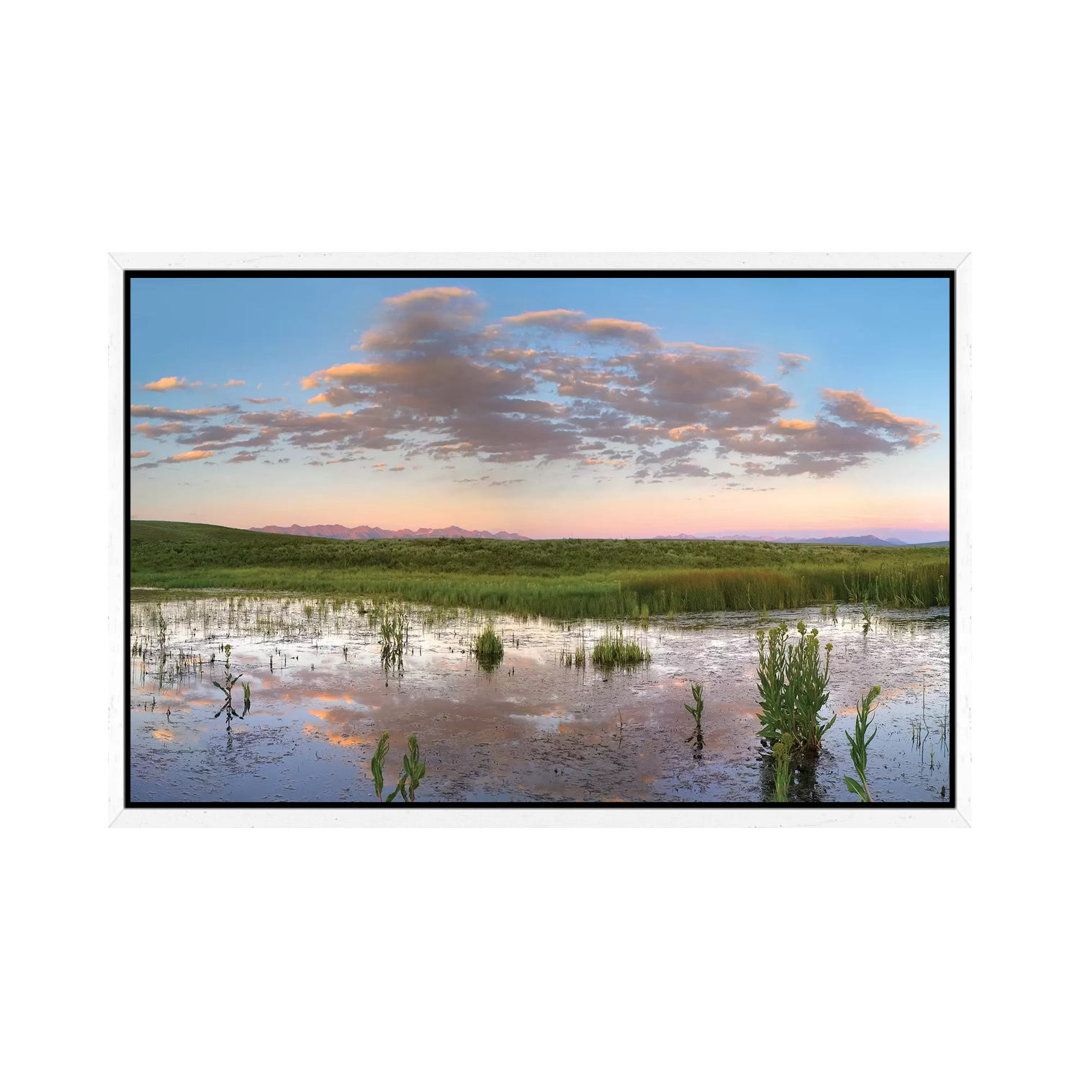 Reflection Of Clouds In The Water, Arapaho National Wildlife Refuge, Colorado von Tim Fitzharris - Gallery-Wrapped Canva...