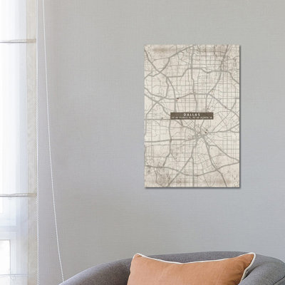 Dallas City Map Abstract - Wrapped Canvas Print