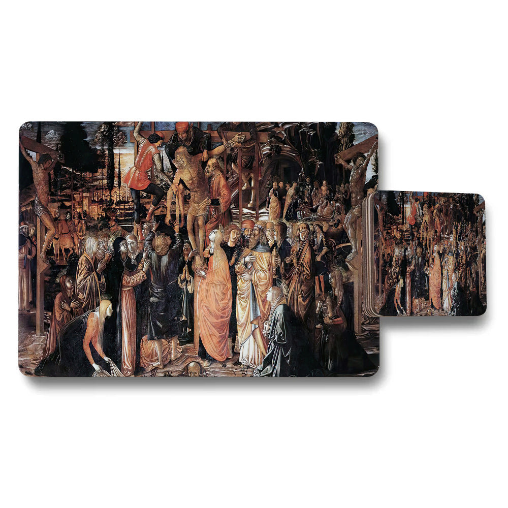 Religious Artwork Placemat Coaster Set Featuring Biblical Scene