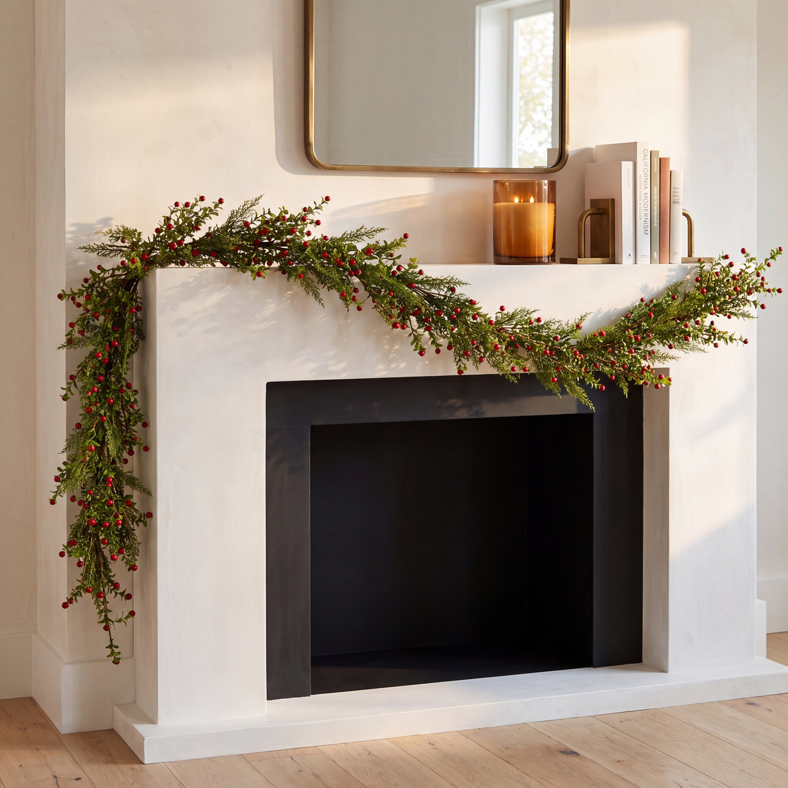 69" Boxwood and Berry Christmas Garland