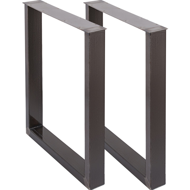 Ensemble de 2 pieds de table en acier noir industriel de H 28 po x l 23 po x P 3,1 pi VEVOR, H 28 po x l 23 po x P 3,1 po