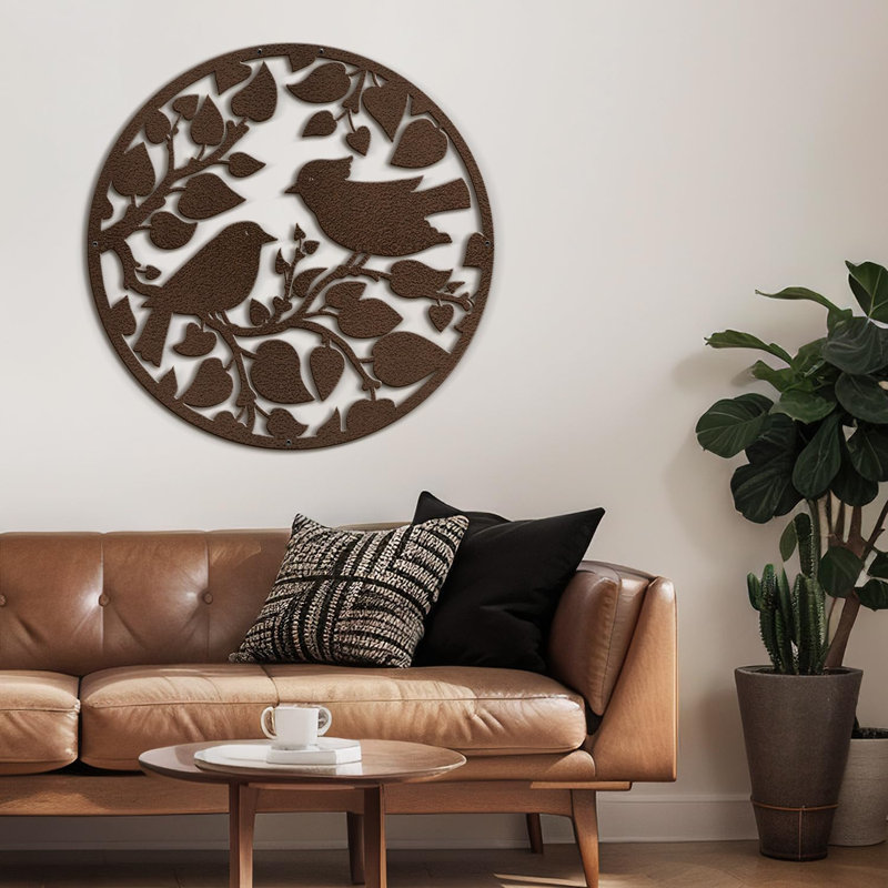 Wall Decor Metal, 18" H x 18" W x 0.05" D, Bronze
