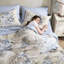 Ensemble de 7 édredons et coussins pour grand lit, motif floral beige / bleu, deux motifs, pour un usage quotidien-130192893-130192891
