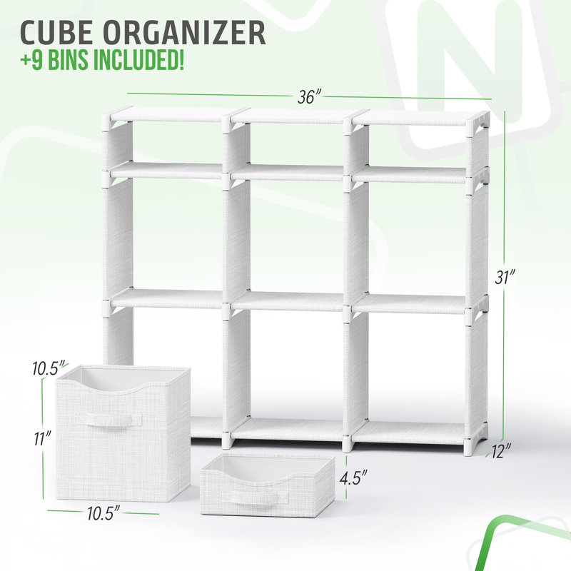 9 Compartment Wardrobe Organizer And Storage Cabinet, Easy To Assemble Wardrobe Storage Unit With Drawers