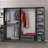 Modern Anthracite Wardrobe with Numerous Shelves, 88.6 x 74.8 x 20.5 inches | 100% Melamine Coated Particle Board, Thickness: 0.7 inches | Stylish Storage Solution for Bedroom & Closet Organization, Durable Design-1722223814-1722223812