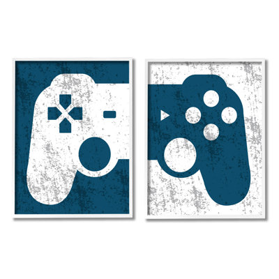 " Video Gaming Controller Silhouette " by Kim Allen 2 - Pieces