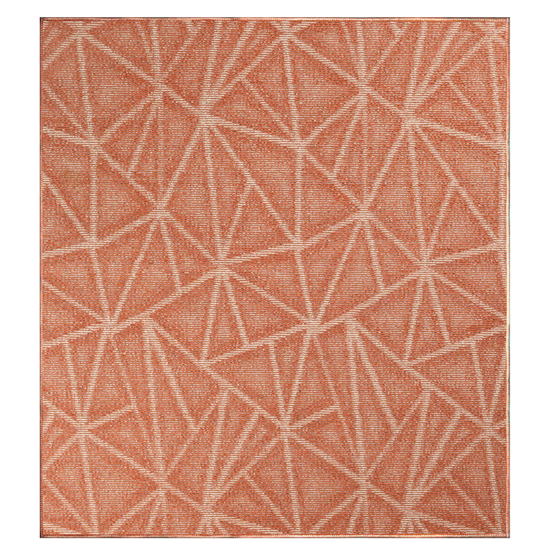 Tapis géométrique rouge mort cadu, Carré 6 pi