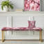Banc floral rembourré or-135447538