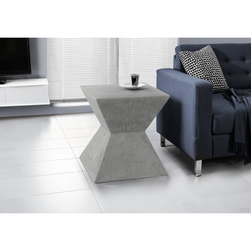 Accent Table, 25"H, Indoor Or Outdoor, Side Table, End, Nightstand, Bedroom, Living Room, Contemporary, Modern, Gray