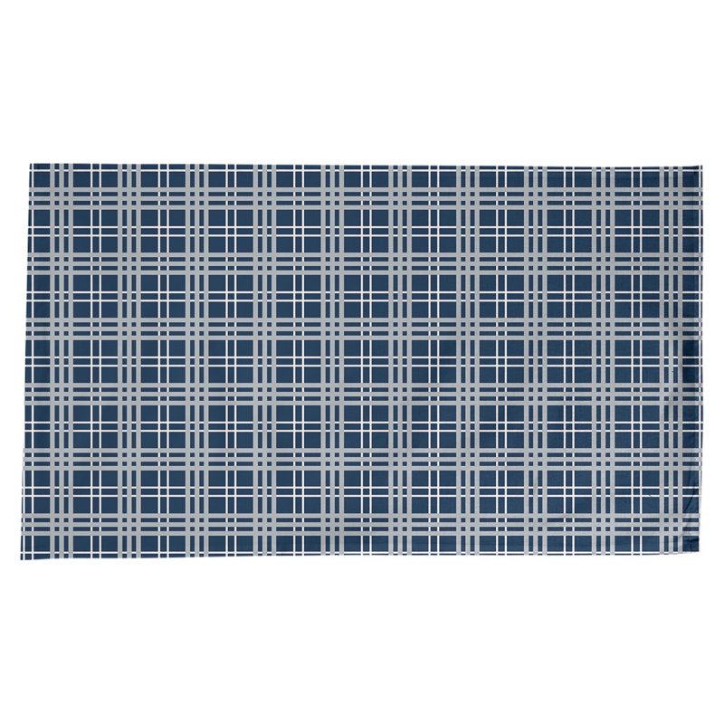 Nappe en mélange de coton à carreaux, Bleu nautique / blanc / argent nouveau siècle