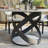 Maxwell Modern Round Dining Table for 4-8 with Sintered Stone Tabletop, X Carbon Steel Base Pre-Assembly-304120420-311459179