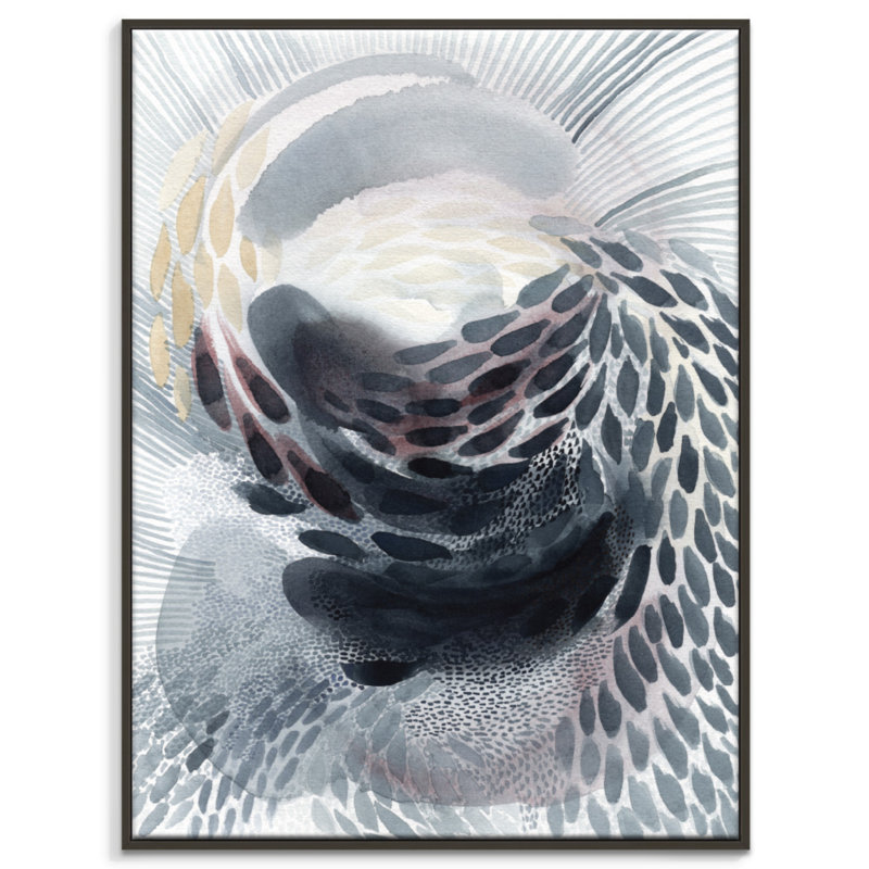 Painting on Canvas, 51cm H x 41cm W, Black Floater Frame