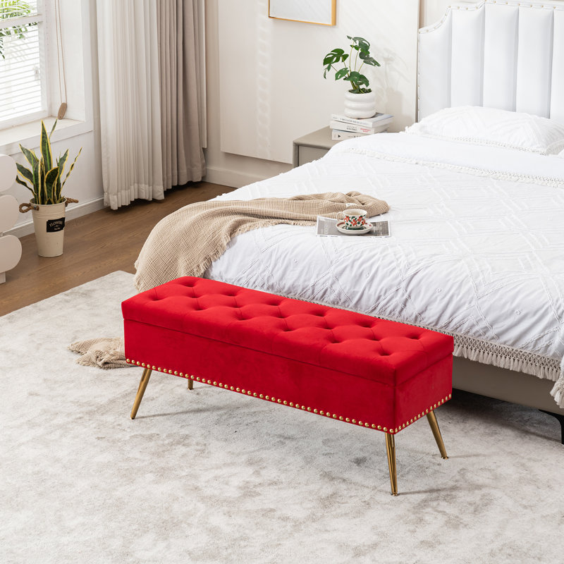 46" Wide Storage Bench, Red