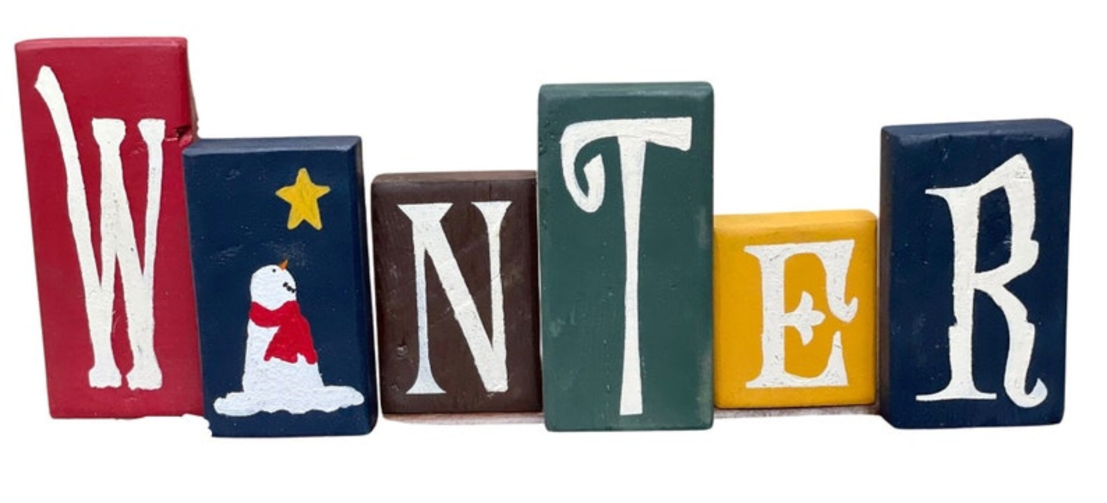 Trinx Jezelle Winter Letter Block Set | Wayfair