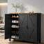 Range-chaussures à 5 niveaux avec 4 tablettes réglables et armoire latérale Farmhouse-138029367
