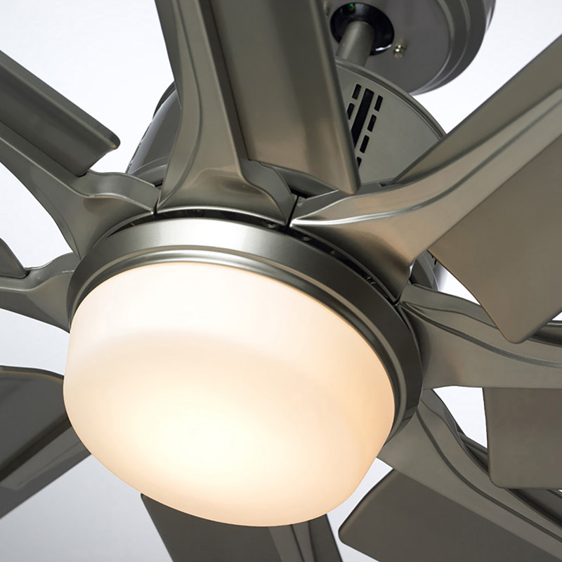 Kenja 72'' Ceiling Fan with LED Lights, Platinum with Driftwood Blades