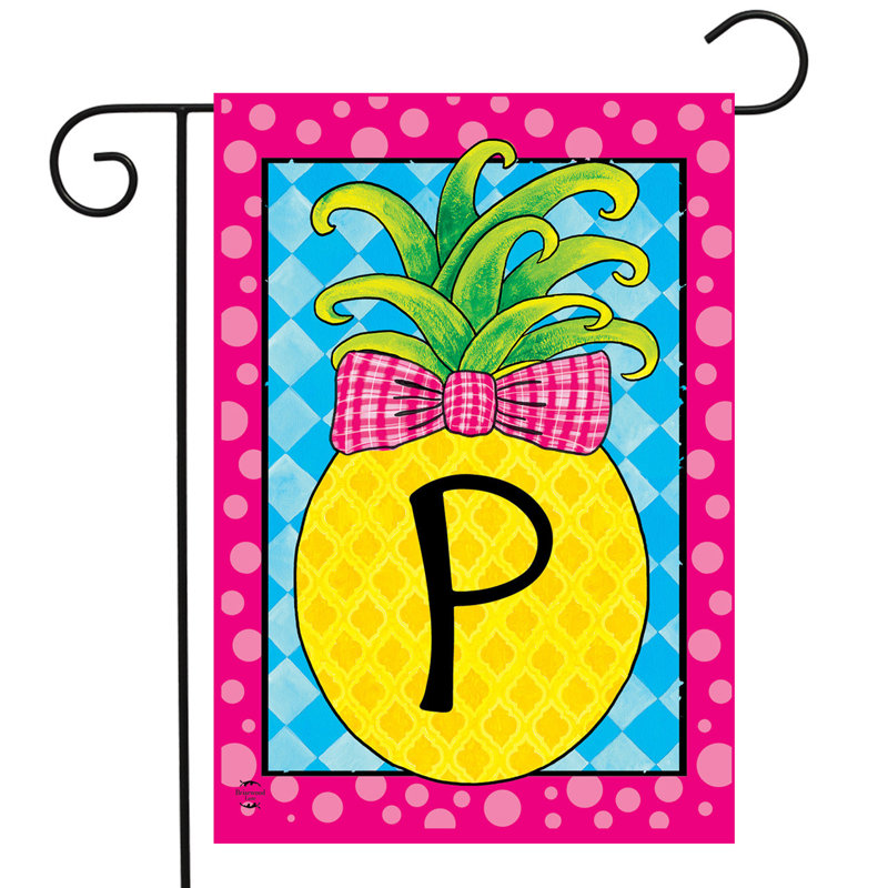 Drapeau de jardin ananas monogramme lettre P