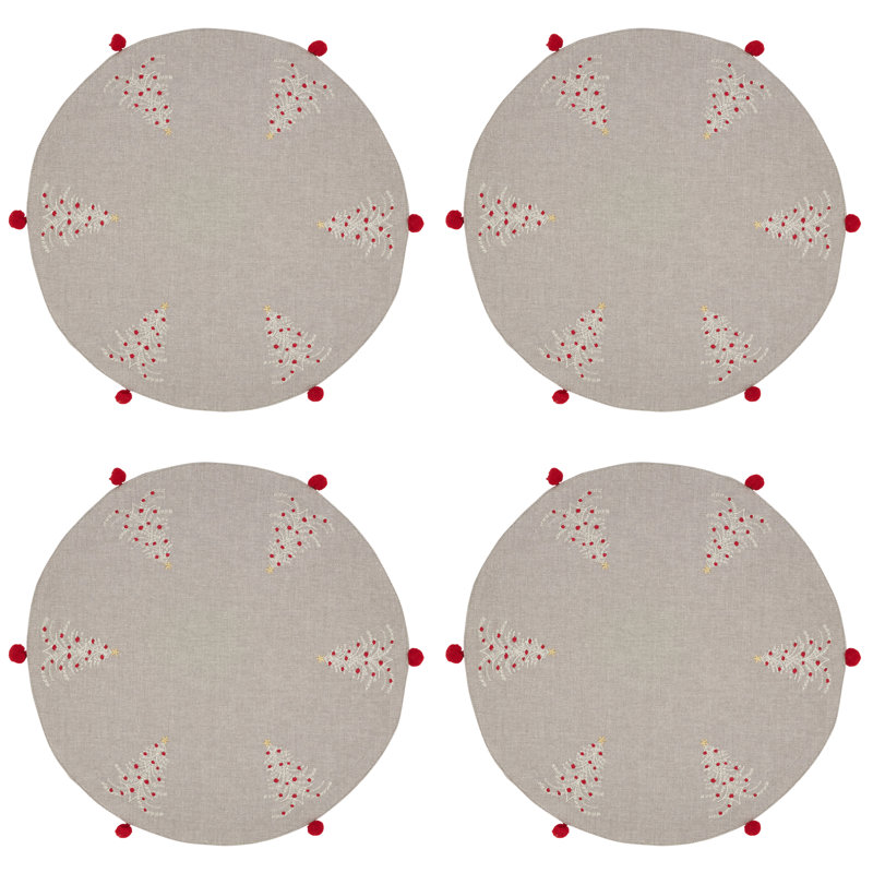 100% Cotton No Pattern Round Placemat