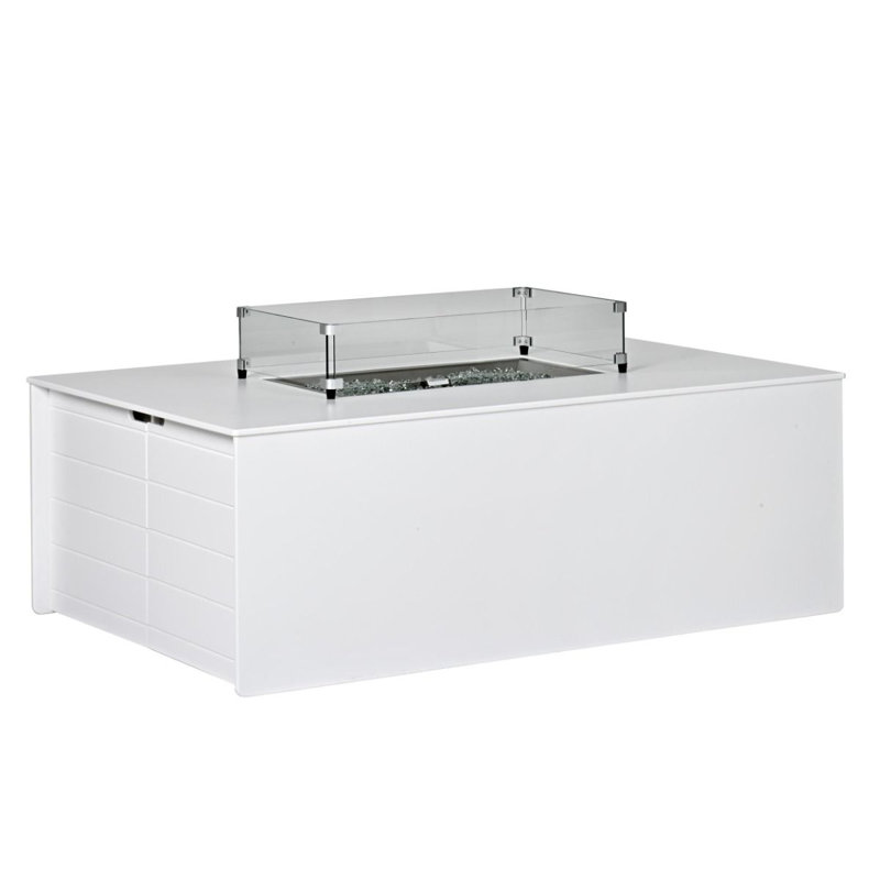 Outdoor Shiplap Fire Table, White