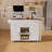 74.8" Kitchen Island With Extendable Dining Table & Power Outlet - Rolling Storage Cart On Wheels With 3 Drawers & 2 Door Cabinet For Dining Room, White
