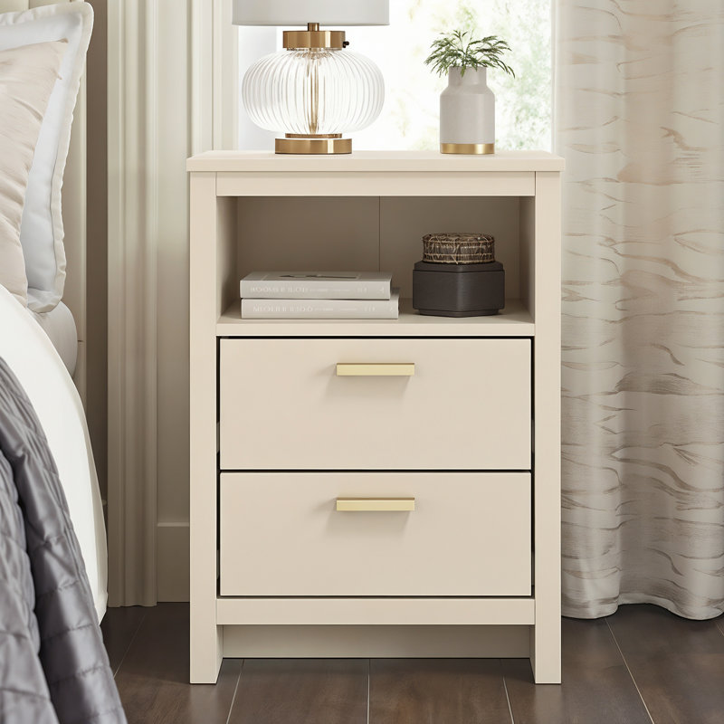 Bonnie 2 Drawer Bedside Table, Natural
