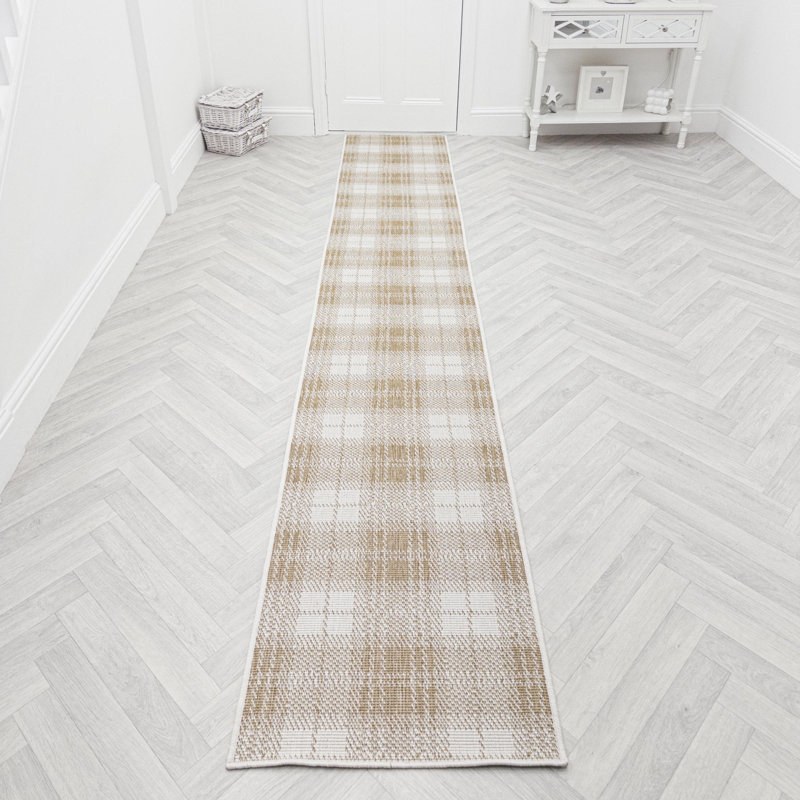 Runner Plaid Flatweave Area Rug, Runner 60 x 330 cm