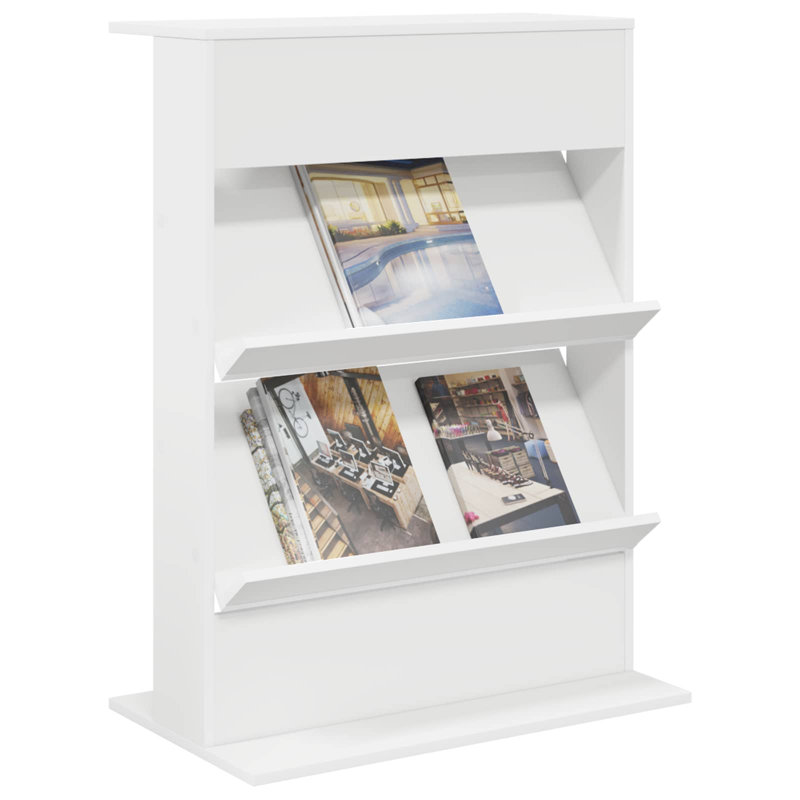  Magazine Rack With Shelf With Storage Engineered Wood Holder Modern