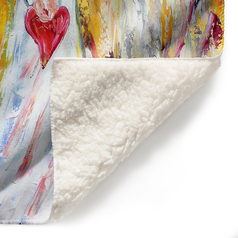 Couverture sherpa doux ange of my cardiaque, l 68 po x L 80 po