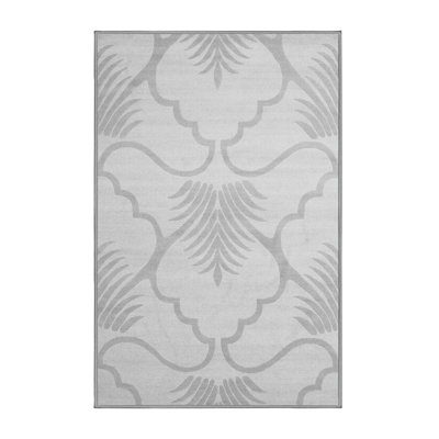 Tapis gris en chenille / polyester tissé à la machine Poulan