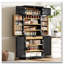 Armoire de cuisine de style campagnard de 78,2 po de hauteur avec 8 tablettes de porte, armoire de rangement avec 4 tablettes réglables, tiroir caché-232032004