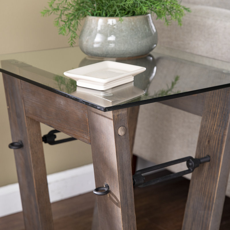 Garrinston Glass Top End Table