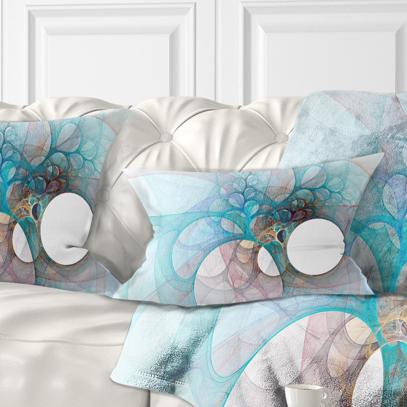 Coussin lombaire abstrait, Bleu pâle