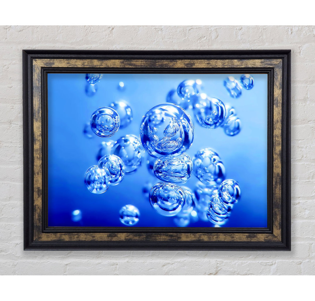 Liquid Blue Bubbles - Einzelner Bilderrahmen Kunstdrucke