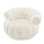Fauteuil d'appoint 360 pivotant beige avec siège surdimensionné et détails élégants pour la détente