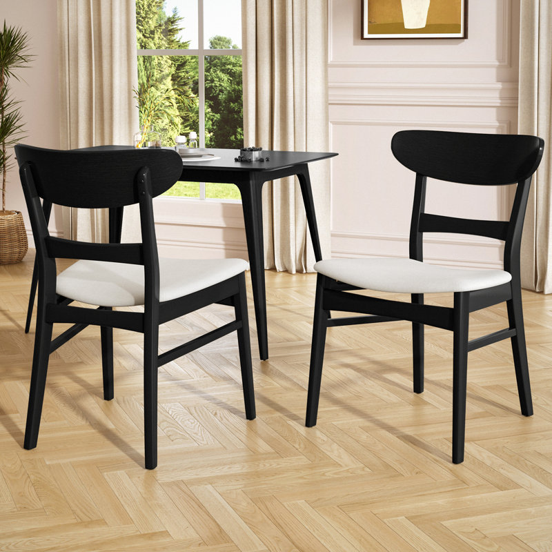 Chaises de salle à manger Lou, Beige, Noir