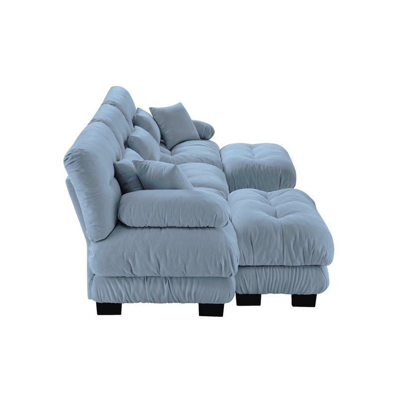 Canapé modulaire Luxury Luxury, Chenille bleu