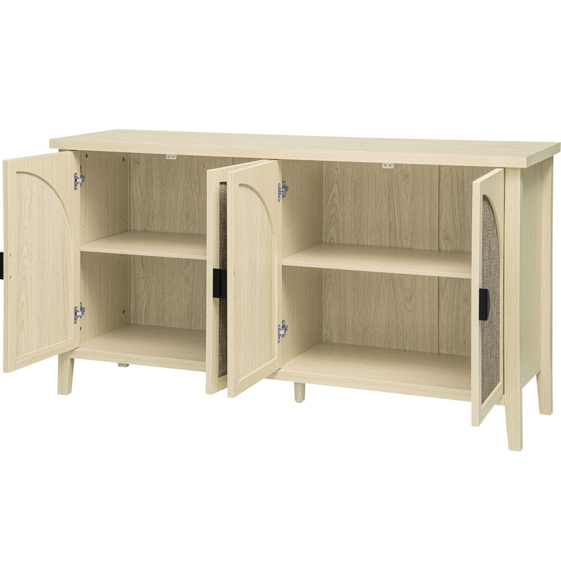 Chambre à coucher, salon et bureau 4 portes - placard d'ingénierie, bavure, surface délicate, poignées en métal, tablettes réglables à 3 positions, support en pin avec antidérapant, solution de rangement pour mécanisme de chute pour