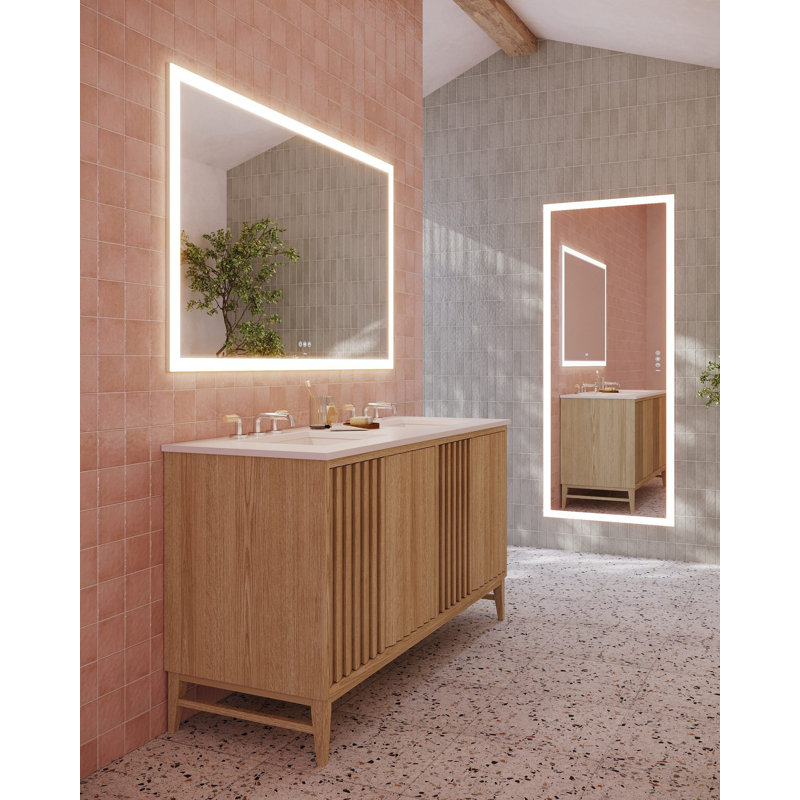 Instinct Lighted Rectangular Mirror, Perimeter Light Pattern, 24" x 40" x 7/8"