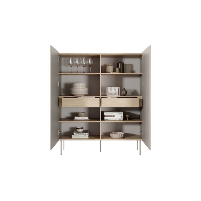Venner 2 Door Manufactured Wood Wardrobe, Beige