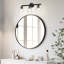 3 lumières 22 po Éclairage pour meuble-lavabo noir mat avec abat-jour en verre transparent martelé-578732571