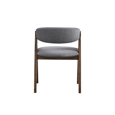 Paire de chaises d'appoint élégantes en tissu gris - Base tapissier tendance à finition noyer